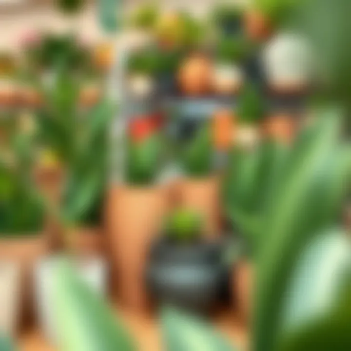 A variety of elegant plant pots displayed in a local store