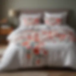 Elegant floral duvet spread across a modern bed