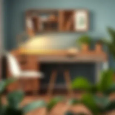 Diverse materials used in 34-inch desk designs