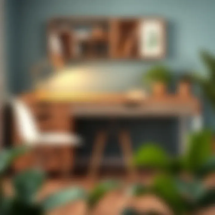 Diverse materials used in 34-inch desk designs