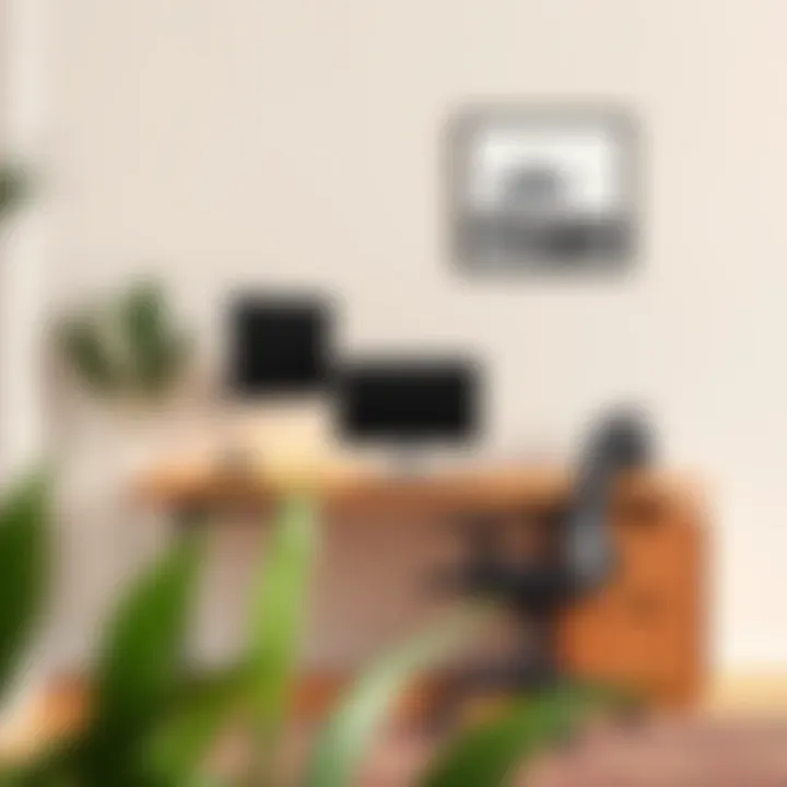 Ergonomic desk setup with a 34-inch tall desk