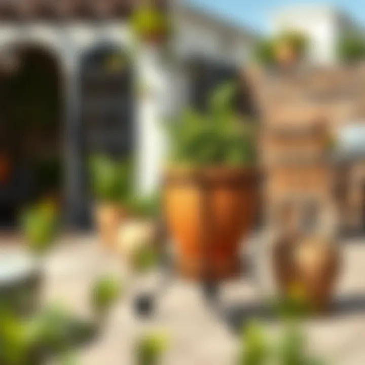 Functional Pot Stand Enhancing Patio Decor Functional pot stand with wheels positioned on a patio, enhancing outdoor decor.