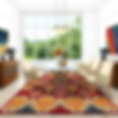 Diverse area rug styles in a dining setting