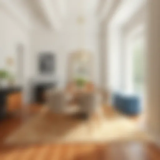 Elegant dining room showcasing an area rug