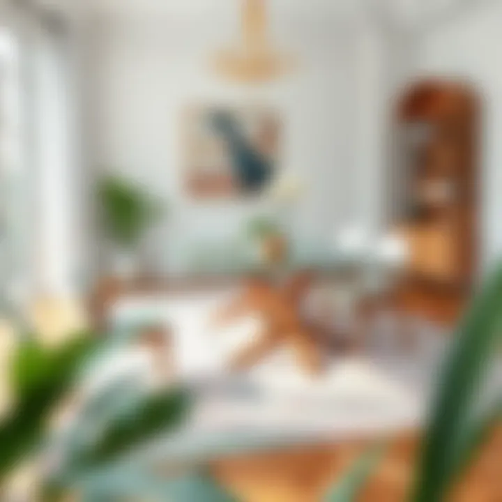 Stylish table arrangement on rug