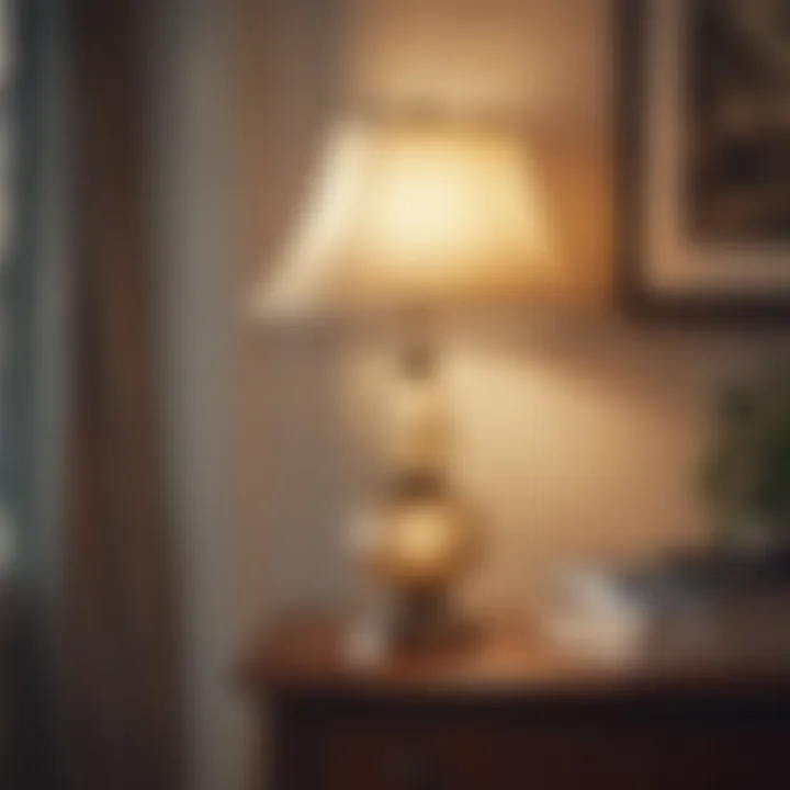 Stylish vintage table lamp enhancing a classic interior
