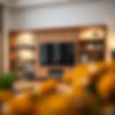 Contemporary Shelving Unit with Integrated TV Contemporary shelving unit integrating a television seamlessly