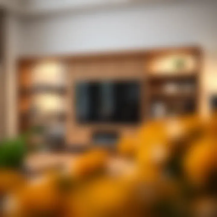 Contemporary Shelving Unit with Integrated TV Contemporary shelving unit integrating a television seamlessly