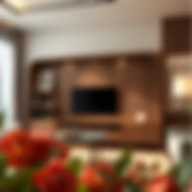 Elegant Furniture Concealing TV Elegant furniture piece concealing a television in a modern living room