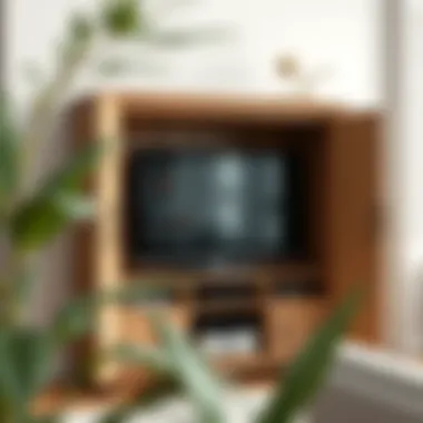 Stylish Cabinet with Hidden TV Stylish cabinet showcasing a hidden television mechanism