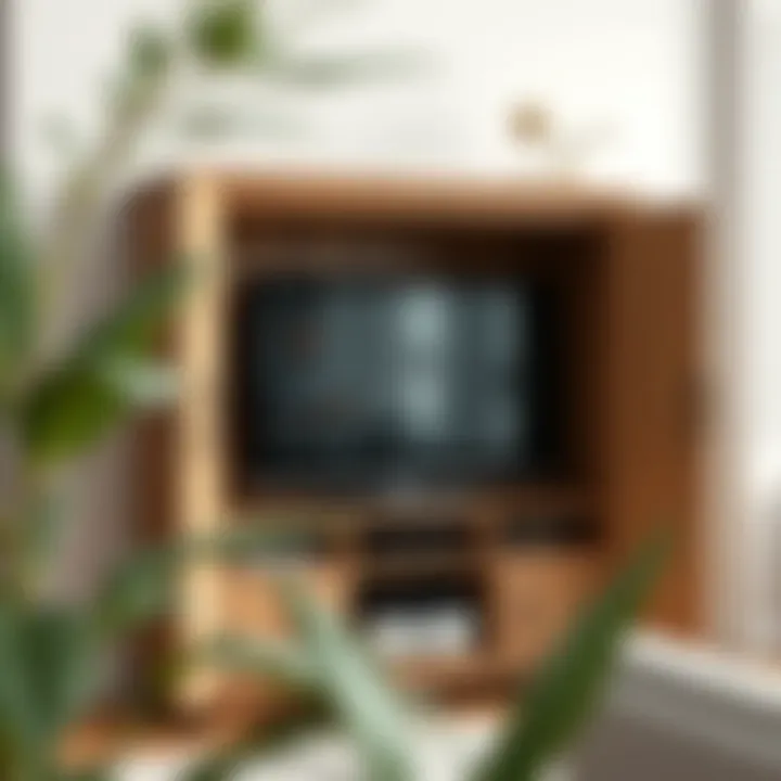 Stylish Cabinet with Hidden TV Stylish cabinet showcasing a hidden television mechanism