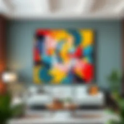 Stunning abstract wall art piece showcasing vibrant colors