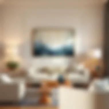 Cozy living room adorned with elegant wall decor