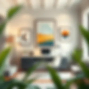 Stylish home office featuring inspirational wall art