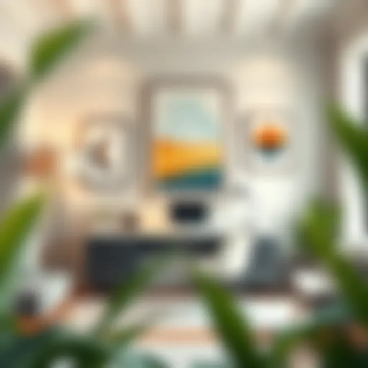 Stylish home office featuring inspirational wall art