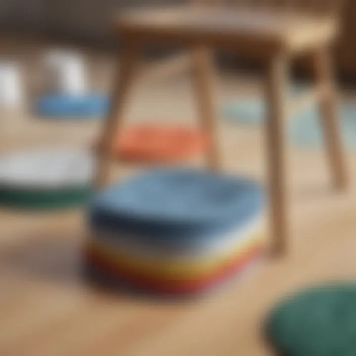 Variety of materials used in kitchen chair pads