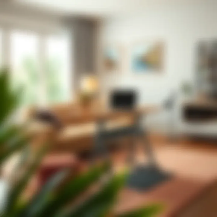 Versatile laptop desk on wheels in a cozy living room