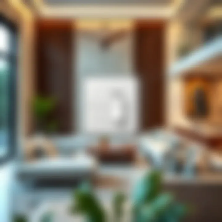 Modern low voltage wireless switch installed in a stylish living room