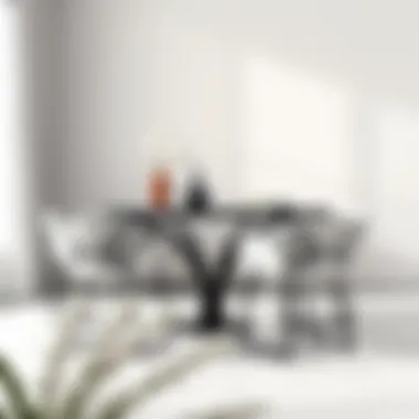 Stylish Marble Chairs in Contemporary Setting Stylish marble chairs paired with a contemporary table in a minimalist setting