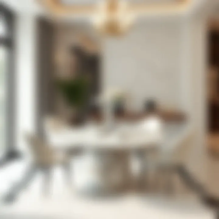 Elegant marble dining table set in a modern interior