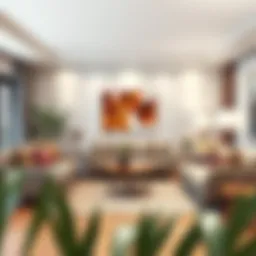 Elegant living room with balanced furniture arrangement