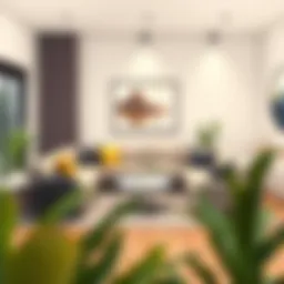 Stylish modular sectional in a cozy living room