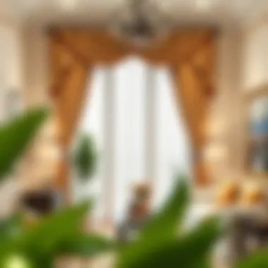 Elegant room adorned with beautifully chosen drapes complementing the interior decor