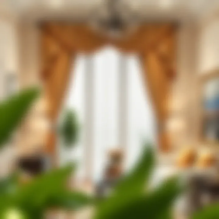 Elegant room adorned with beautifully chosen drapes complementing the interior decor