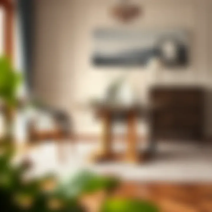 An elegant setup showcasing a high chair that complements the dining room decor.