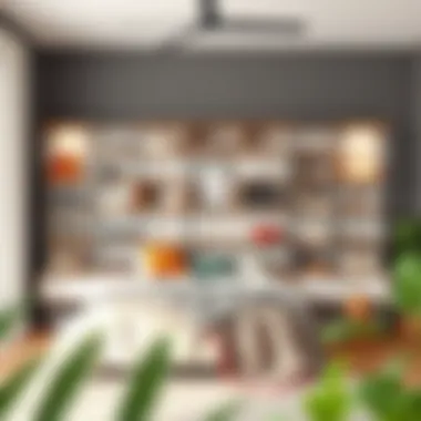 Stylish bedroom storage solution featuring a modular shelving unit