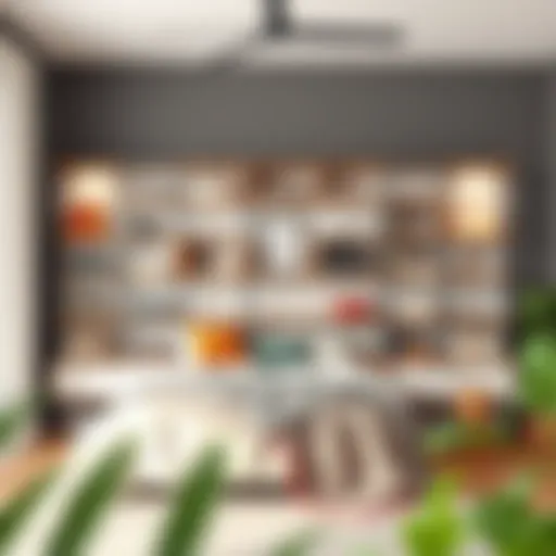 Stylish bedroom storage solution featuring a modular shelving unit