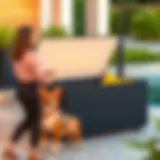 Elegant outdoor pillow storage box with a modern design