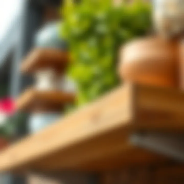 Durable Materials for Outdoor Shelves Close-up of durable materials used for outdoor shelving