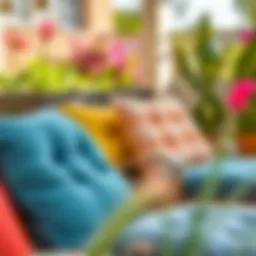 Luxurious outdoor patio chair cushions showcasing vibrant colors