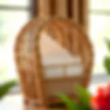 Elegant rattan mail holder with letters