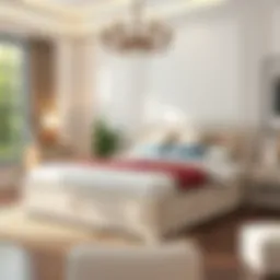 Elegant queen bed frame with integrated storage solutions