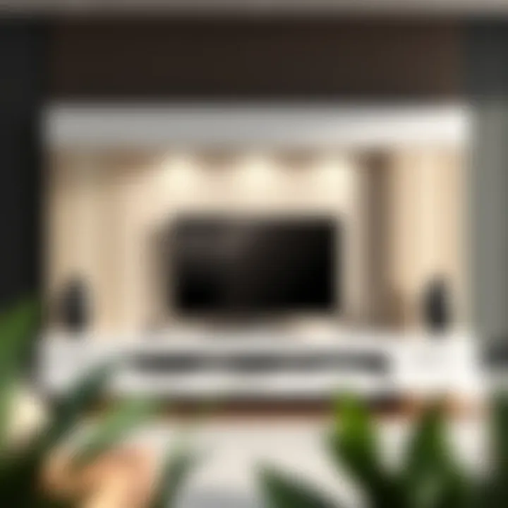 Modern entertainment center showcasing a sleek design for a 43-inch TV