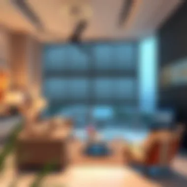 Luxurious interior with automated shading system