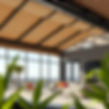Modern architectural design featuring shade control elements