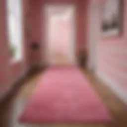Elegant pink hallway runner rug enhancing a modern corridor