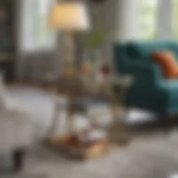 Stylish end table in a modern living room setting