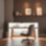 Elegant drawing desk with integrated lighting