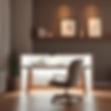 Elegant drawing desk with integrated lighting