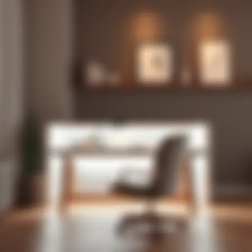 Elegant drawing desk with integrated lighting