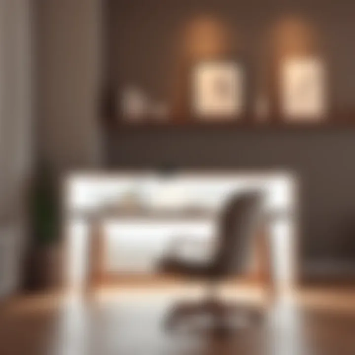 Elegant drawing desk with integrated lighting