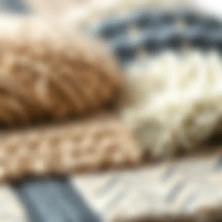 Close-up of various materials used in small dog rugs