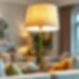 Elegant fabric lampshade enhancing a cozy living space