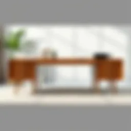 Elegant three-sided desk design showcasing modern aesthetics