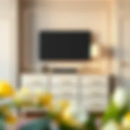 Elegant dresser with a television showcasing stylish decor