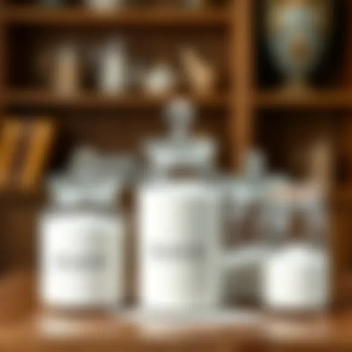 Elegant glass containers showcasing flour storage